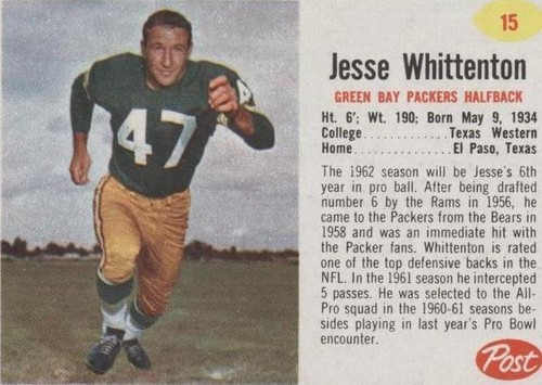 1962 Post Jesse Whittenton #15