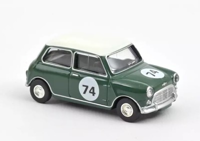 NOREV, MINI COOPER S 1964 Vert amande avec numéro 74, échelle 1/64, NOREV310525