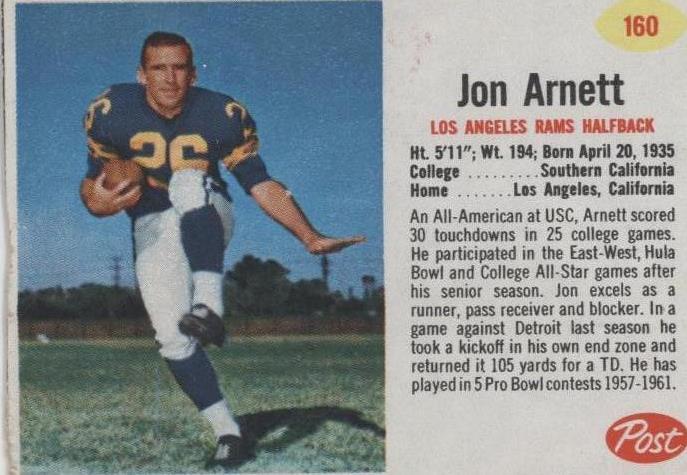 1962 Post Jon Arnett #160