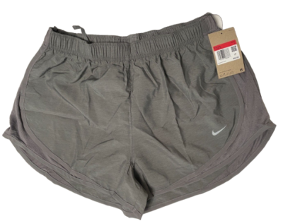 Nike Running Shorts Womens Dri FIT Tempo Brief Lined Gunsmoke Grey Size Large
