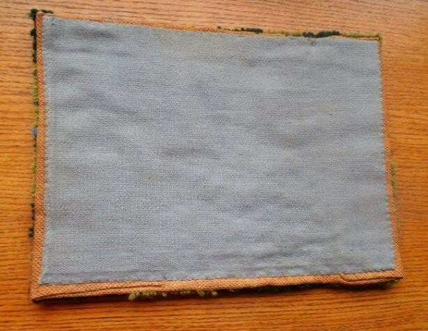 Vintage Hooked Rug Table Mat Water Lilies Hand Made Small 11 3/4