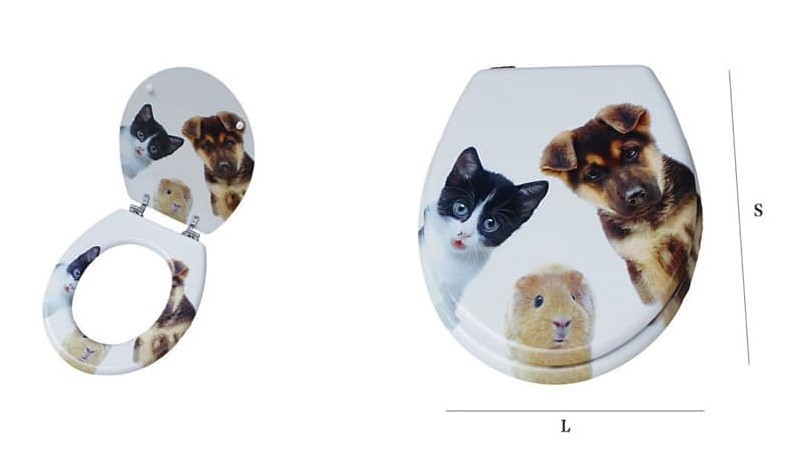 CopriWater Copri Water Sedile WC Bagno Universale Cerniere Acciaio Animali dfh