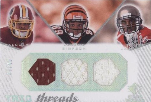 2008 SP Rookie Threads Dexter Jackson Jerome Simpson Malcolm Kelly #TT-JKS