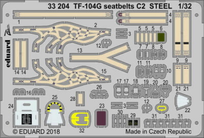 Eduard 1/32 TF-104G Starfighter C2 Seat Seatbelt Italeri 33204
