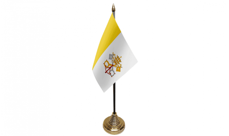 BANDERINA de DESPACHO VATICA BANDERA de MESA de la CIUDAD DEL VATICANO 15x10cm