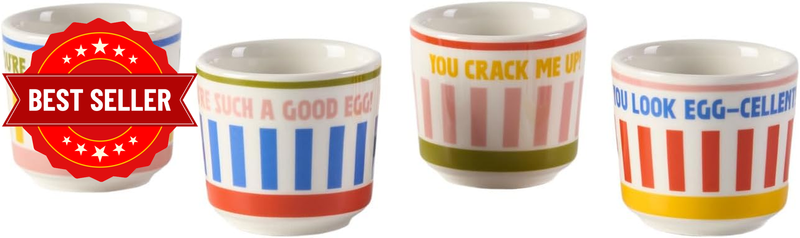 Sunnie Egg 4-Pieces Cup Set, Multicolor