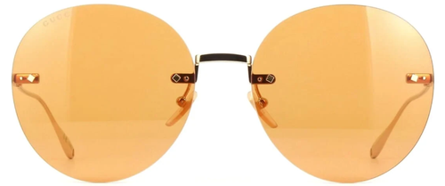 Pre-owned Gucci Gg1149s-007-60 Gold Gold Orange