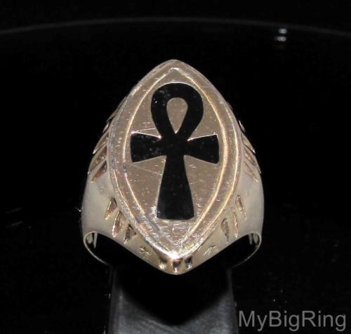 Esmalte Signet Anillos religioso de bronce para hombres