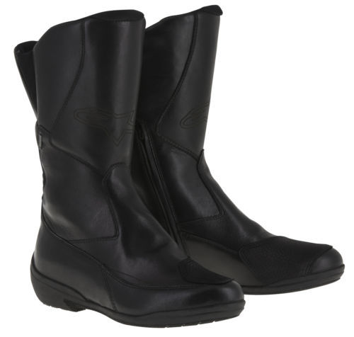 Alpinestars 100% cuero negro botas de motocicleta y Powersports