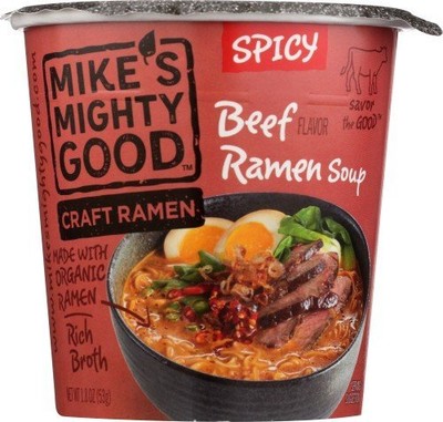 Mikes Mighty Good Craft Ramen Beef Spicy Organic, контейнер 1,8 унции