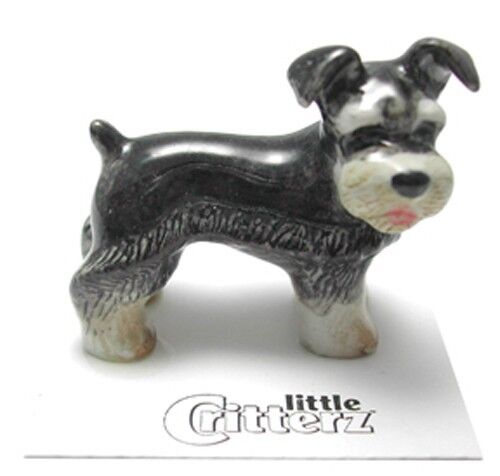 ➸ LITTLE CRITTERZ Dog Miniature Figurine Schnauzer Pepper 