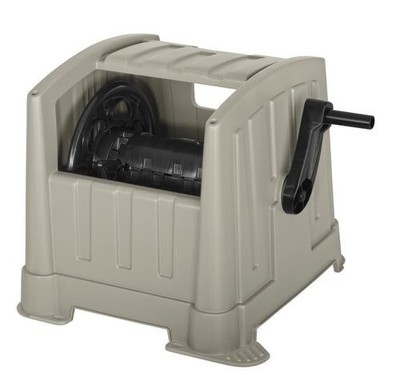 100' Hideaway Vinyl Water Hose Reel Portable Patio Garden Storage Organizer
