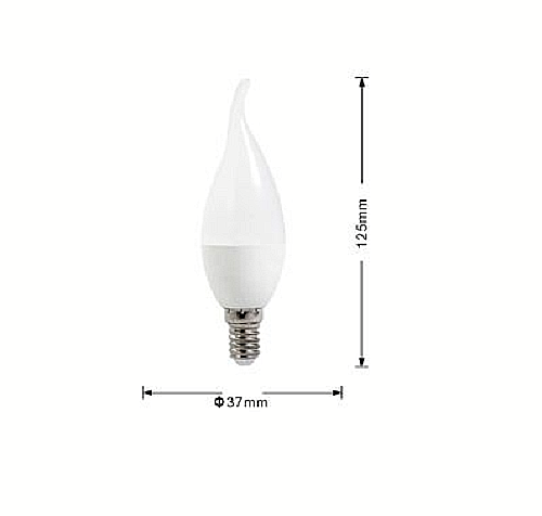 Set 12 Lampadine Led C37-03C E14 6W 3000K a Goccia Bianca Luce Calda Uni 1