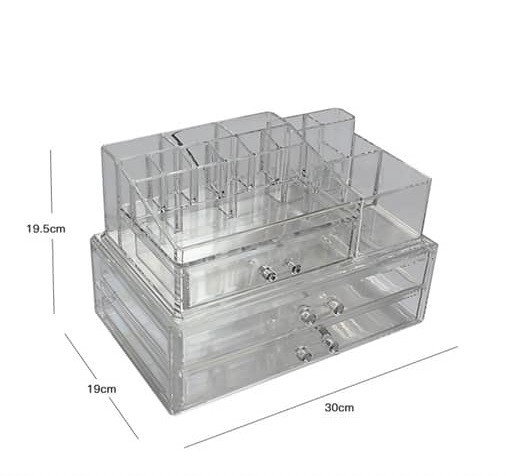 Organizer Trasparente 3 Cassetti Per Gioielli Trucchi Cosmetici Makeup 10258 dfh