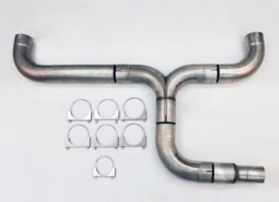 4'' Diesel Exhaust Dual Stack Pipe Kit - 409 Stainless Steel - DK400