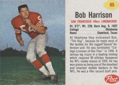 1962 Post Bob Harrison #95