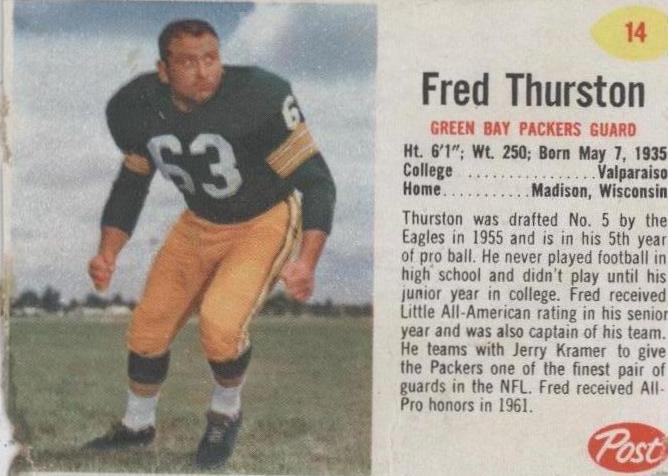 1962 Post Fuzzy Thurston #14