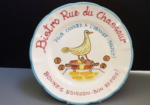Vietri  Italy SOLIMENE Dinner Plate 10.25” BISTRO RUE DU CHASSEUR  Duck/Canard