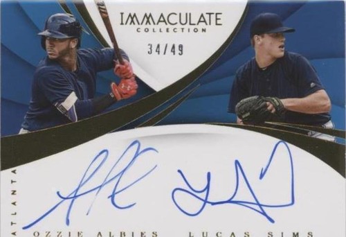 2018 Panini Immaculate Collection - Lucas Sims Ozzie Albies #IDA-OL
