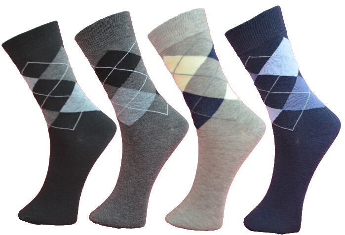12 Paar Herren Socken Schwarz Grau Blau Karo Business Baumwolle 43-46 39-42