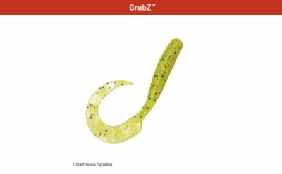 Z-Man GrubZ 9'' - Chartreuse Sparkle - Zman Soft Plastic Curly Tail Pack of 3