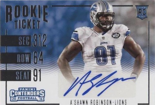 2016 Panini Contenders A'Shawn Robinson #254