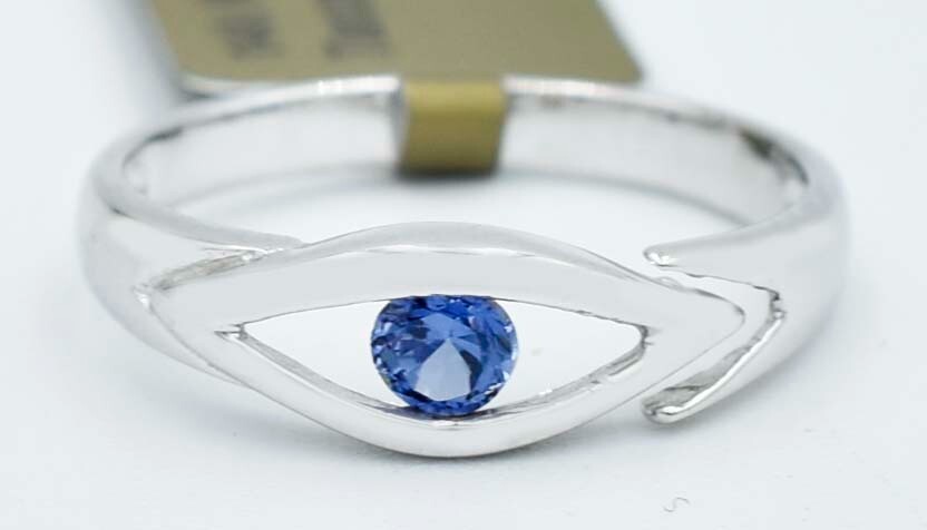 TANZANITE TOE RING Solid 14k White Gold - NWT - Made in USA - ADJUSTABLE