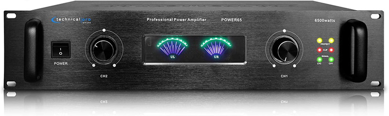 Professional Portable PA System, 2 Channel Digital Stereo Power Amplifier with 6