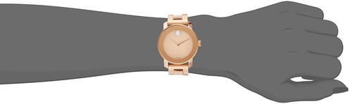 Pre-owned Movado Brand  Bold Women's Glitter Dial Rose Gold Watch 3600335