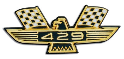 429 Ford Front Fender Bird Emblem Black & Gold