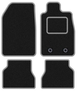 BLACK TAILORED CAR MATS WITH SILVER TRIM FITS VW SCIROCCO 2008 ONWARDS