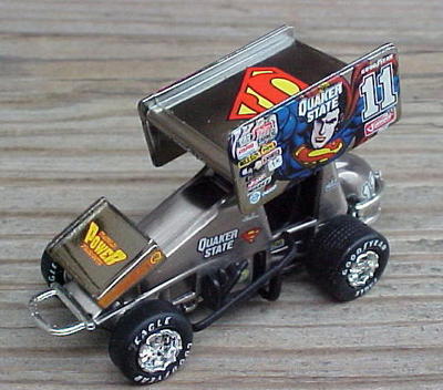 Steve Kinser Brushed Bare Metal Superman Outlaw Sprint Car Open Wheel 1/64