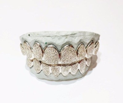 Solid 925 Sterling Silver Diamond Dust Cut Custom Fit Handmade grill Grillz 