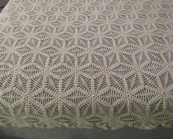 Vintage CROCHET Bedspread Coverlet 86