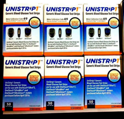 UniStrip Test Strips for Use with Onetouch Ultra Meters 300 Count Exp 03/28/2026
