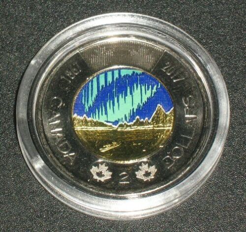 Color 2017 Glow in the Dark Canada 150 Toonie Dance of the Spirits Colored Coin