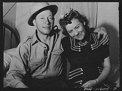 Photo:Borger, Texas. Oil field roughneck and wife]