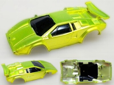 1pc 1996 TYCO Narrow 440-X2 Metallic LIME Green Lamborghini Slot Car Body #9174