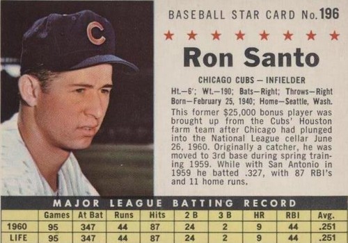 1961 Post - Ron Santo #196