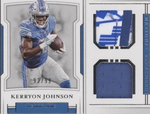 2018 Panini National Treasures Kerryon Johnson #RDM-14