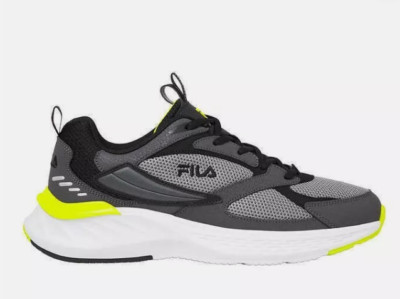 FILA Men's Rapidrise Everse Sneaker Shoes Black/Grey/Yellow Size 8