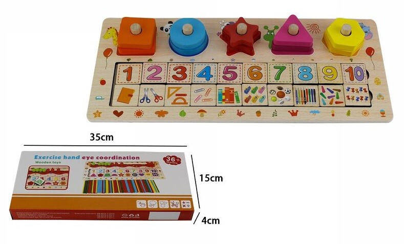 Gioco Legno Bambino Didattico Educativo Forme e Numeri Puzzle Incastro dfh