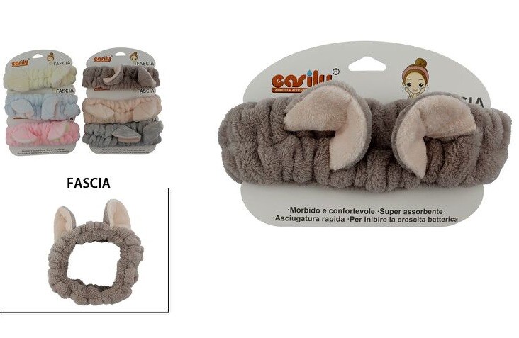 Fascia Capelli Doccia Shampoo Asciugamano Spugna Fiocco Orecchie 69506 dfh