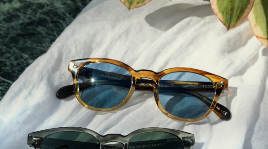 Pre-owned Oliver Peoples Keenan 51mm Polarized Sun In 362 Horn Ov5418su Msrp$532 Rarefind In Canarywood Cobalto