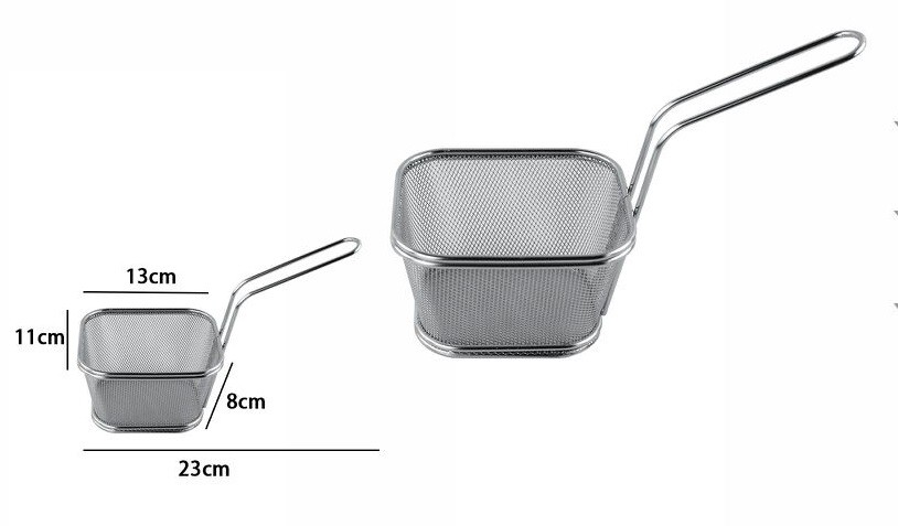 Cestino Cestello Colino Setaccio Con Manico Scola Pasta Frittura 23cm dfh