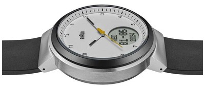 Pre-owned Braun Digital Smartwatch (45mm) White Hybrid Dial / Black Silicone Bn0299pwhbkg