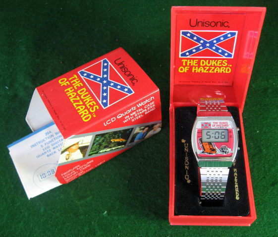 Dukes of Hazzard Watch Steel Band TESTED WORKING with NEW BATTERY INSTALLED