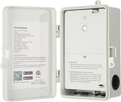 DEWENWILS WIFI Pool Pump Timer, Outdoor Timer Switch Box Heavy Duty 40A 120-277V