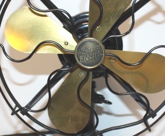 Antique Western Electric Brass blade Oscillating Fan 10