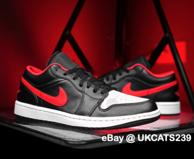 air jordan 1 low black and fire red